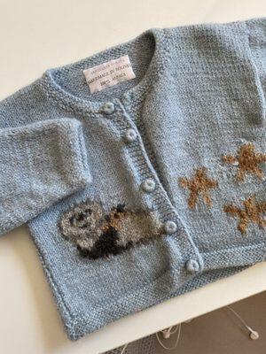 Handmade alpaca cardigan with the cutest sea otters and starfish for $8. You never know what treasures you will find!