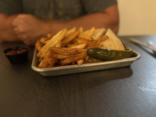 The Grille Fries with The Meat (larger than appears)