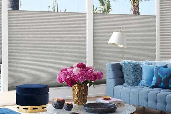 Hunter Douglas blinds for living room.