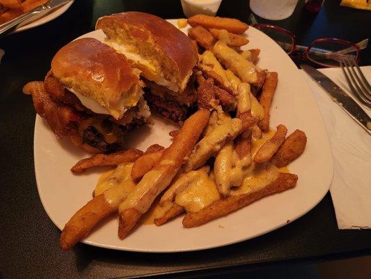 Bacon Cheeseburger with cheesy fries!