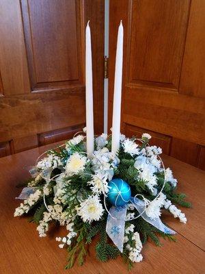 Traditional Holiday Centerpiece Blue