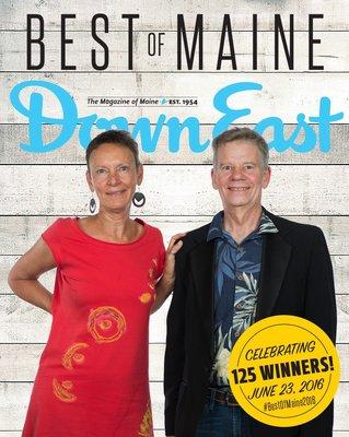 Owners Karen Heck & Bruce Olson, winners of Down East Magazine's Best Spirit for Tree Spirits' absinthe verte