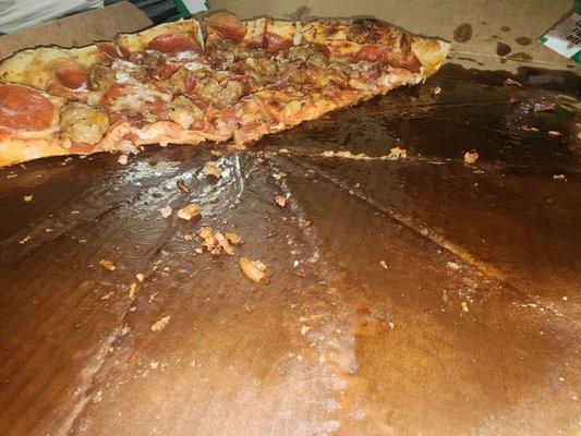 This is so disgusting oily pizza dripping. Never had this issue before.  01/21/24