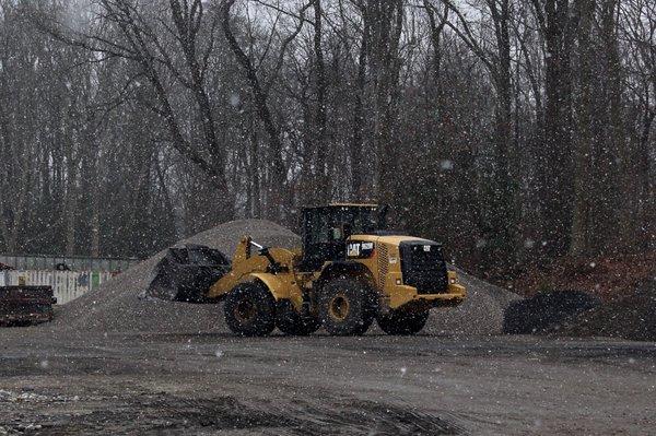 Snowy Day In The Recycling Yard