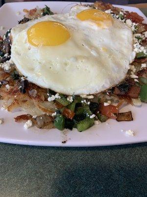 House hash w/eggs - simple & loaded w/veggies