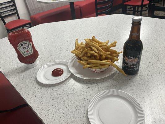 Good food! Fries and root bear