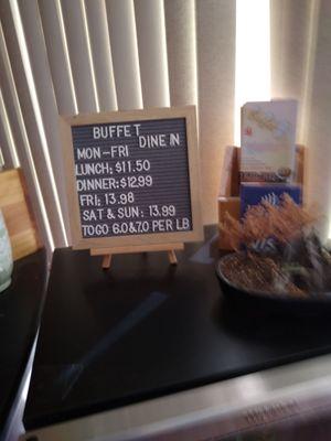 Buffet pricing