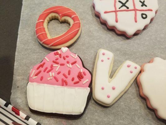 Cupcake sugar cookies. Valentines day.