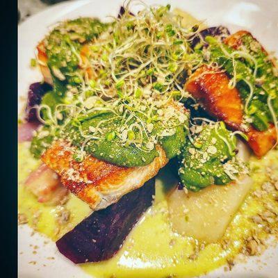 Salmon and Herb Puree