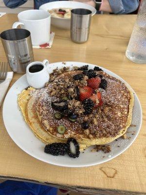 Special gluten free pancakes filled with delicious spices & peanut butter. Tasted even better than it looked!