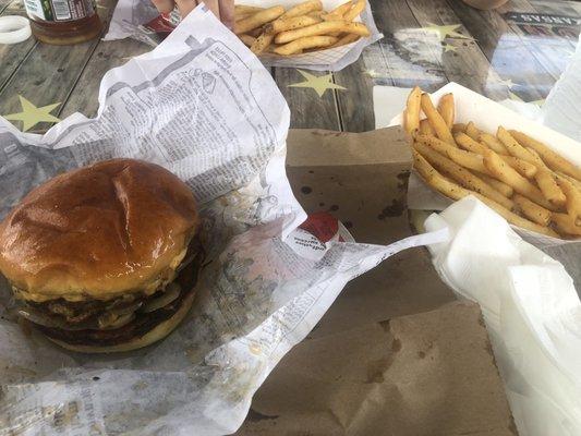 Oklahoma Onion Burger and fries