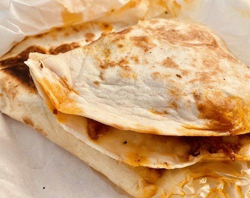 Chicken Quesadilla without any of the condiments or side items.