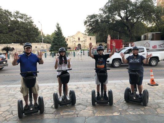 Having fun in front of Alamo!