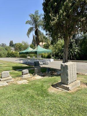 This area was set up for family to arrive for services.