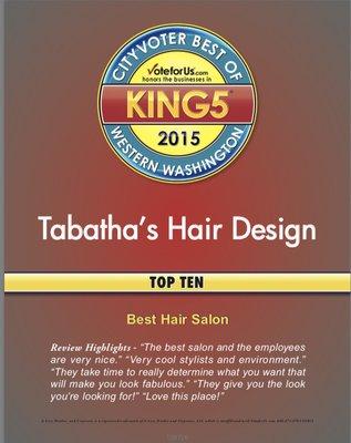 Voted Top 10 for Best Salon 2015