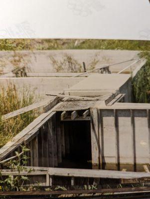 What remained of the main house foundation.Basements are rare in Texas but they had one