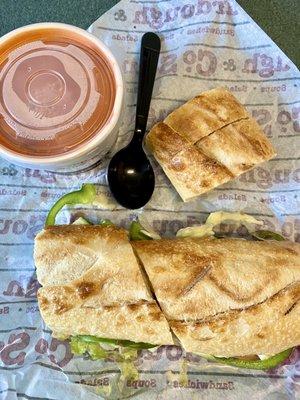 Creamy Tomato Soup & Veggie Sandwich