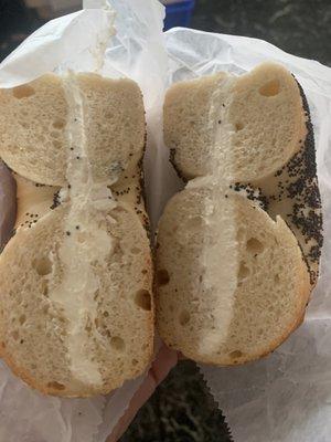 This is their "Extra Cream Cheese"!  Definitely NOT a NY Bagel Shop!