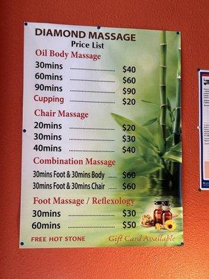 Price List - very affordable