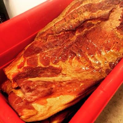 Store made bacon! Cut to order. Thick?Thin? Just right? We'll feed your needs