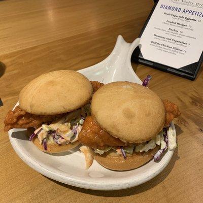 Buffalo chicken sliders