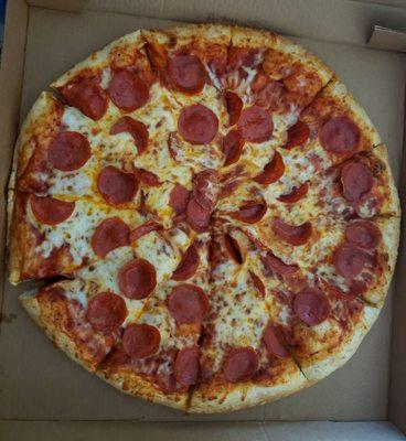 'Giant' pepperoni pizza