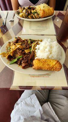 Mongolian beef and beef with mushrooms.