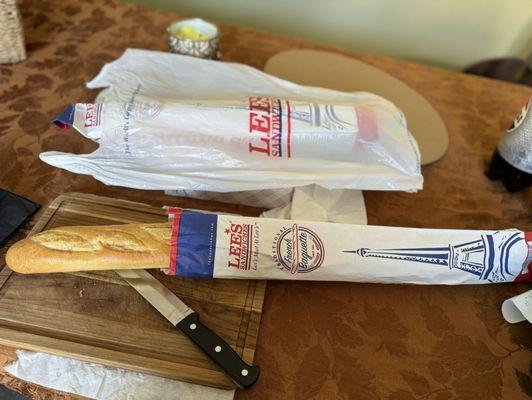 $ 2 Freshly baked baguette 11.29.24