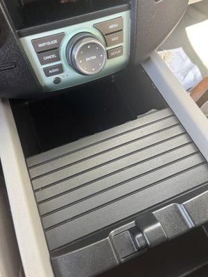 Broken cover for center console