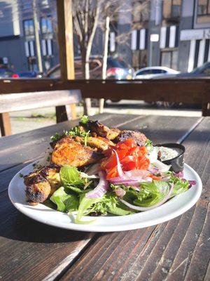 Chicken Kabobs Meal with Tzatziki Sauce