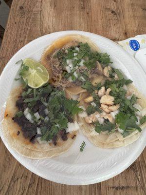 (From L-R): asada, carnitas, pollo