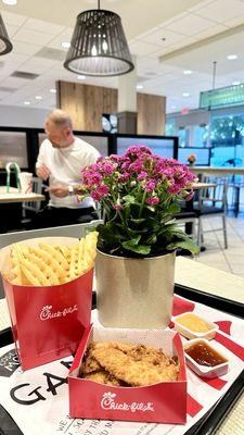 Waffle Potato Chips and Chick-fil-A Chick-n-Strips...