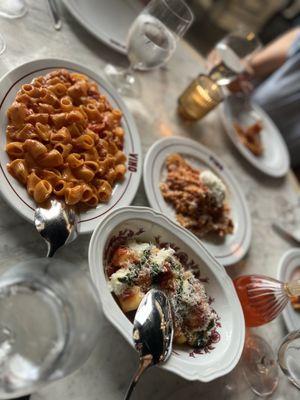 Rigatoni, Gnocchetti, and Bolognese.