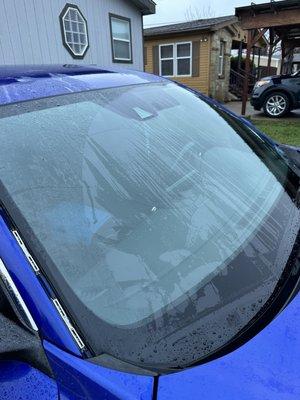 Damaged windshield