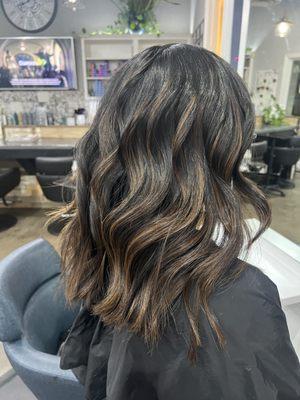 Balayage and Lob cut by Elodia