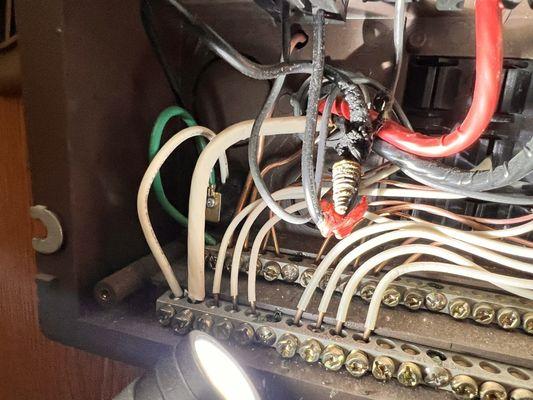 Burnt wires in fuse box