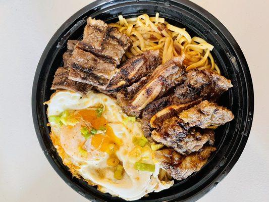 Noodle with Black Pepper Sauce + Meat (Sweet Short Ribs)