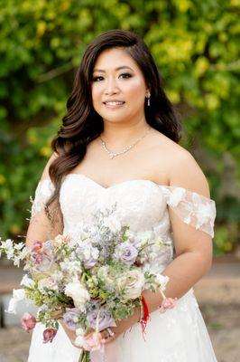 Asian Bridal Makeup and Hollywood waves hairstyle