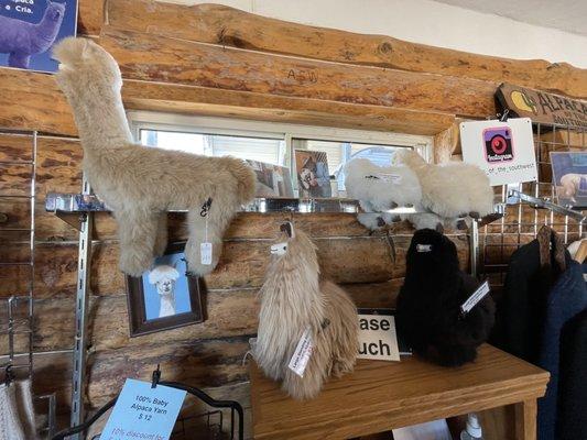 Stuff toys made out of alpaca shearlings