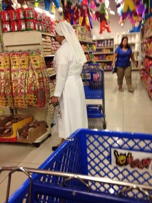 Even the nuns come to get sweets!!