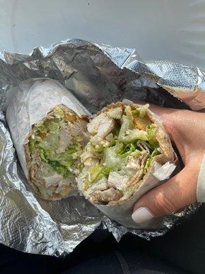 Chicken Cesar wrap on whole wheat