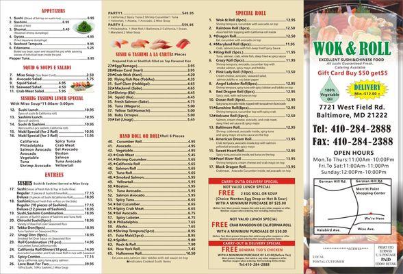 new menu