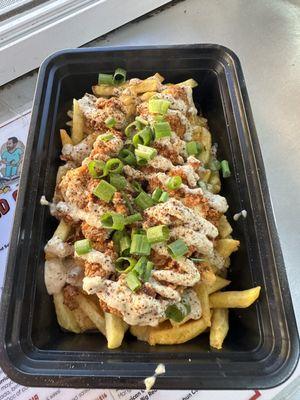 Loaded hot chicken fries