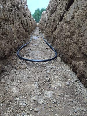 Six feet underground! HDPE Geothermal piping installed @ 30" on-center.