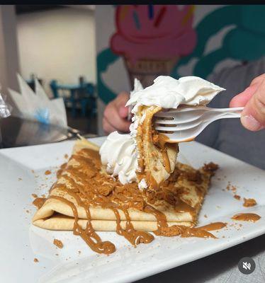 This is our cookie butter crepe.