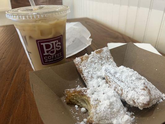 Lavender cold brew and beignets