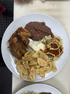 Fried Chicken with Fried Green Bananas!