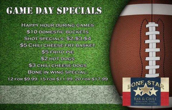 Game Day Specials