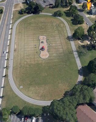 You can see the track around the park.  --From Google Earth