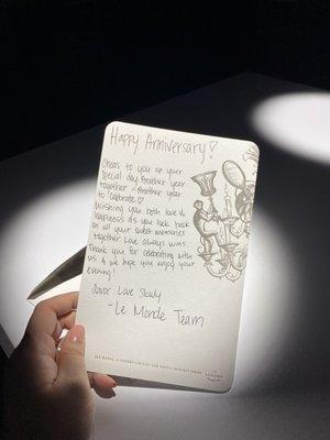 Card from the Le Monde team